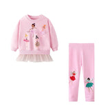 2-7Y Kid Girl Sets  Autumn Winter 2 Pcs Mouses Cat Outfits