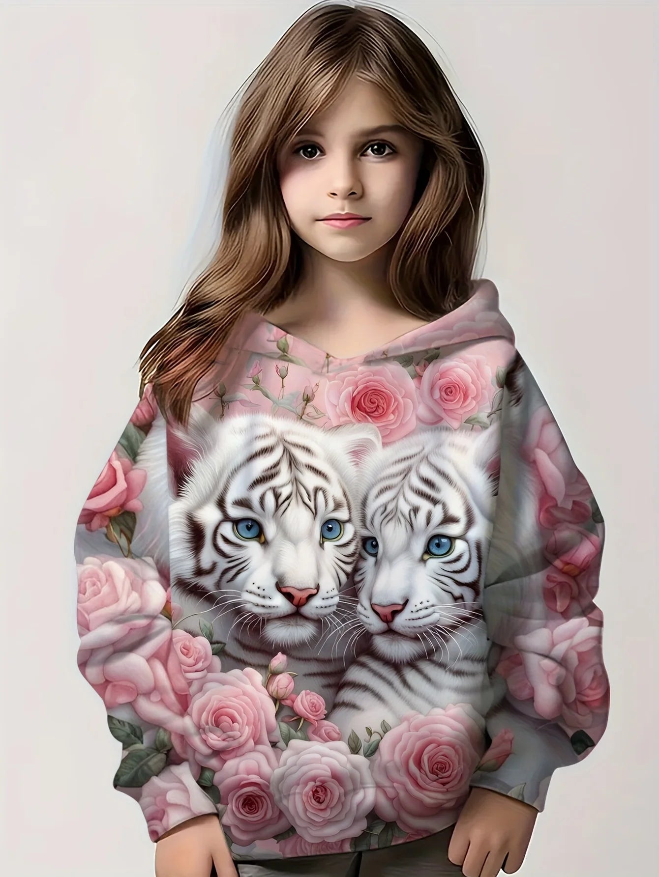 2-12Y Kids Girl  Long Sleeve Cute Hoodies