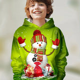 2-12Y Kids Boys Long Sleeve 3D Christmas Print Spring Fall Hoodie