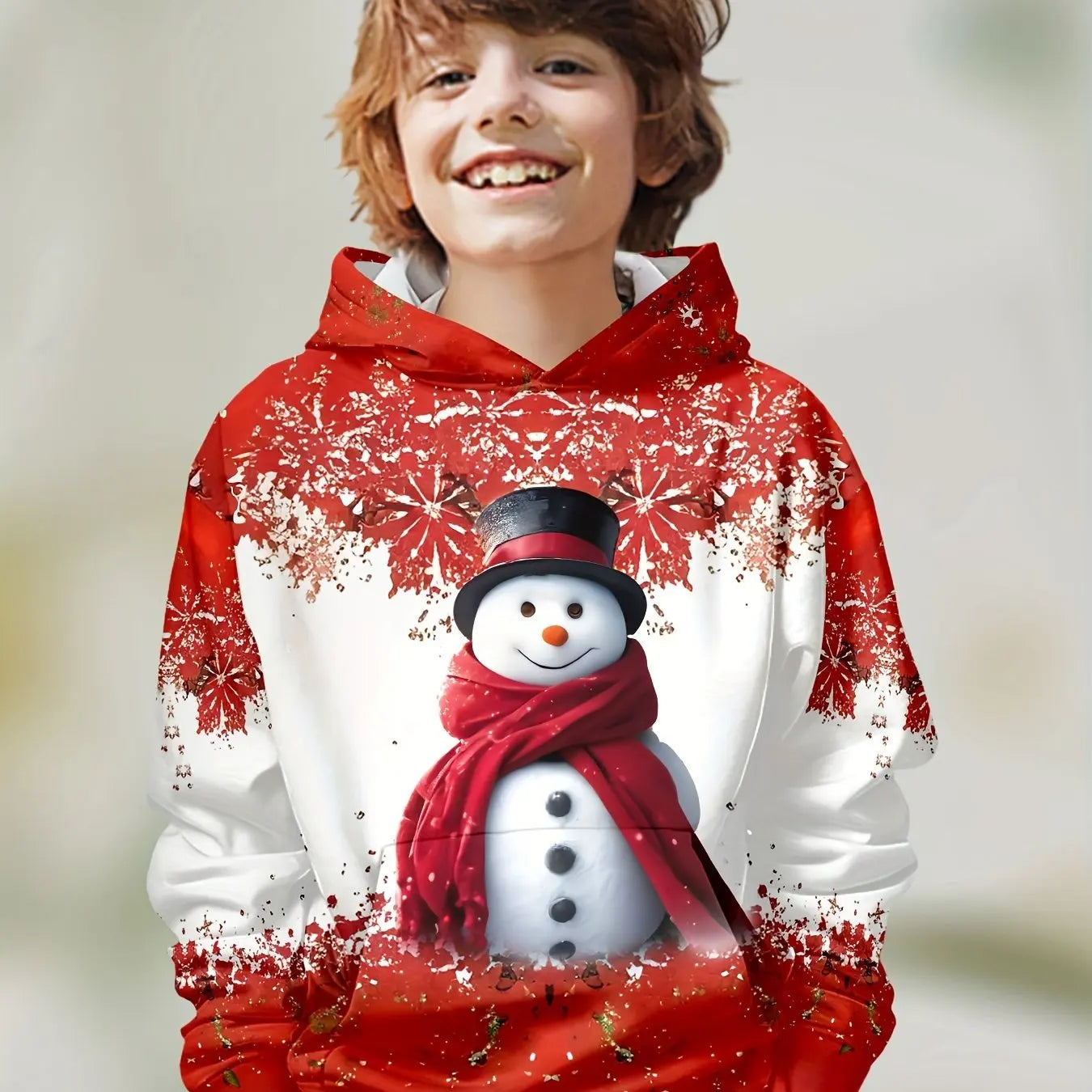 2-12Y Kids Boys Long Sleeve 3D Christmas Print Spring Fall Hoodie
