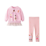 2-7Y Kid Girl Sets  Autumn Winter 2 Pcs Mouses Cat Outfits