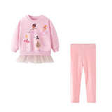 2-7Y Kid Girl Sets  Autumn Winter 2 Pcs Mouses Cat Outfits
