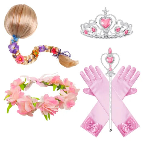 1-8Y Halloween Princesss Pink Costumes Kids Girl Autumn Winter Dress