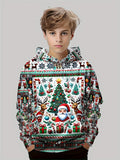 2-12Y Kids Boys Long Sleeve 3D Christmas Print Spring Fall Hoodie