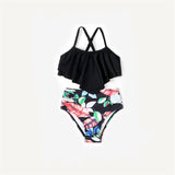 Family Matching Mother Daughter Look Same Swimsuits