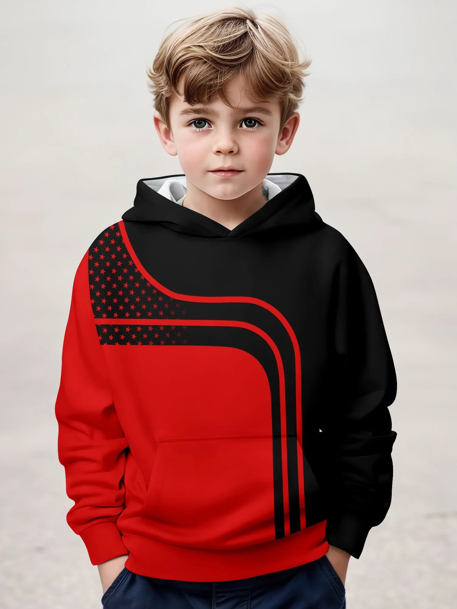 2-12Y Kids Boys  Long Sleeve 3D Fashion Print Spring Fall Hoodie