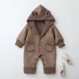 0-2Y Baby Newborn Infant Boy Girl Sherpa Lined Fleece Rompers