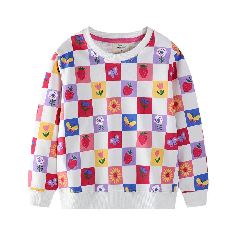 2-7T Fairy Tale Girls Sweatshirts Autumn Spring Long Sleeve Hooded Shirts