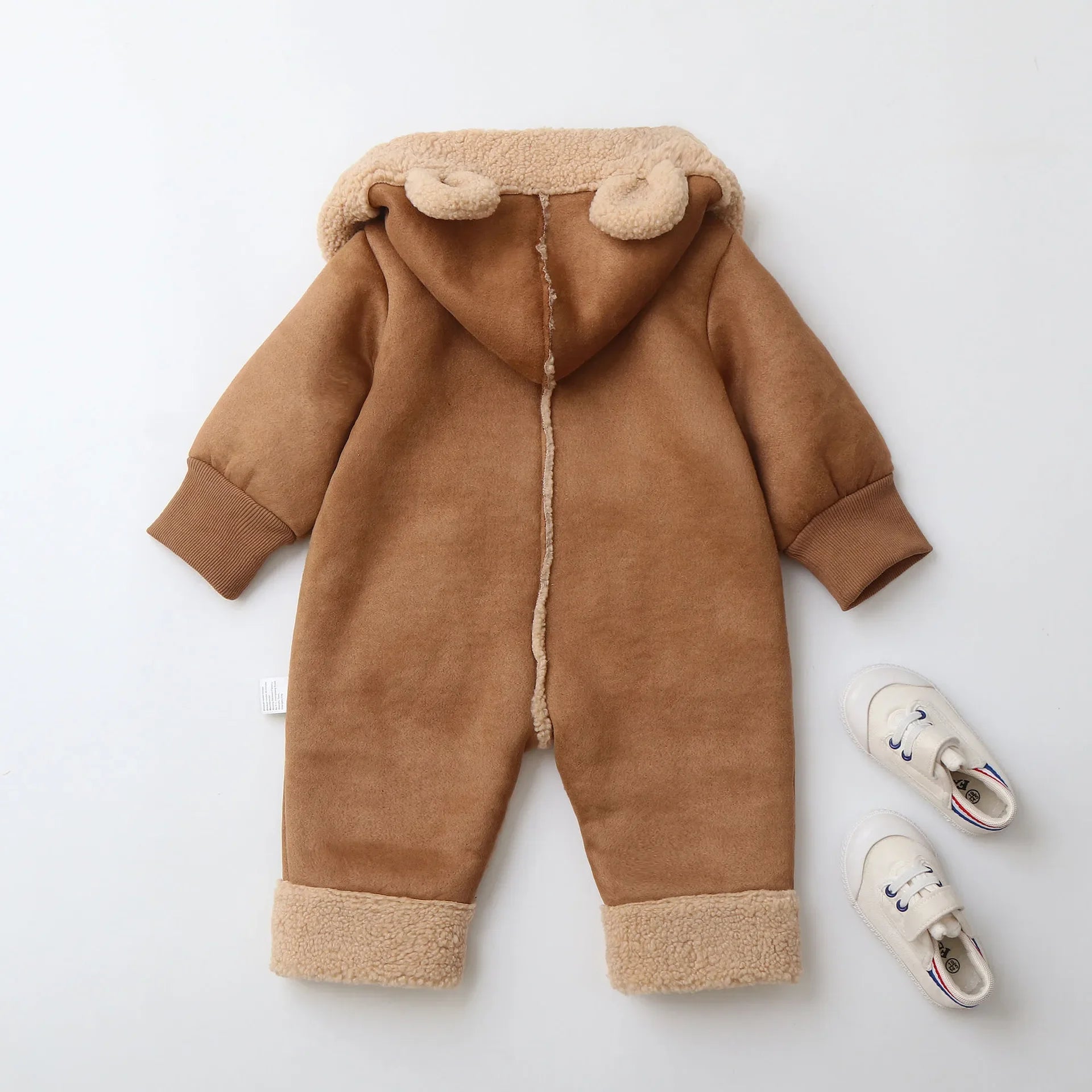 0-2Y Baby Newborn Infant Boy Girl Sherpa Lined Fleece Rompers