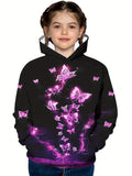 2-12Y Kids Girl Long Sleeve 3D Butterfly Print Hoodie