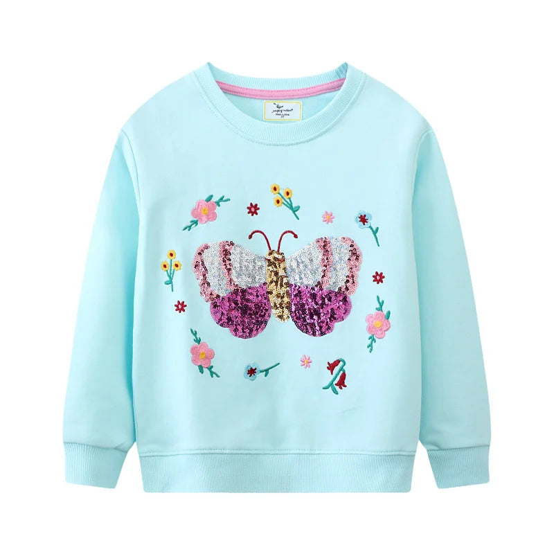 2-7T Fairy Tale Girls Sweatshirts Autumn Spring Long Sleeve Hooded Shirts