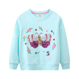 2-7T Fairy Tale Girls Sweatshirts Autumn Spring Long Sleeve Hooded Shirts