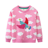2-7T Fairy Tale Girls Sweatshirts Autumn Spring Long Sleeve Hooded Shirts