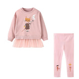 2-7Y Kid Girl Sets  Autumn Winter 2 Pcs Mouses Cat Outfits