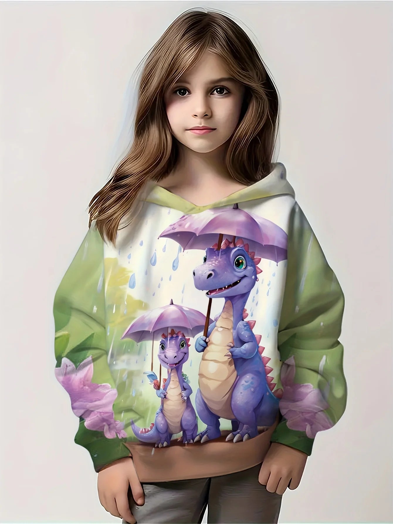 2-12Y Kids Girl  Long Sleeve Cute Hoodies