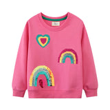 2-7T Fairy Tale Girls Sweatshirts Autumn Spring Long Sleeve Hooded Shirts
