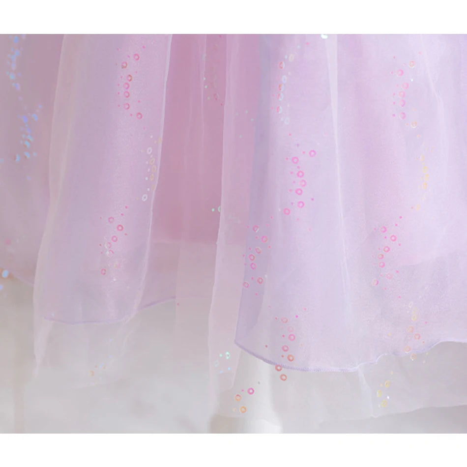 1-8Y Halloween Princesss Pink Costumes Kids Girl Autumn Winter Dress