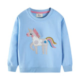 2-7T Fairy Tale Girls Sweatshirts Autumn Spring Long Sleeve Hooded Shirts