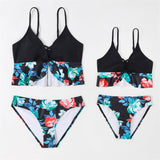 Family Matching Mother Daughter Swimsuits Ruffled Bikini