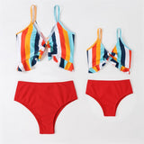Family Matching Mother Daughter Swimsuits Ruffled Bikini