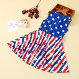 Baby Girls 4th of July Independence Day Sleeveless Stars Striped Dresses