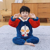 Kid Baby Boy Autumn Winter Plush Thick Pajamas