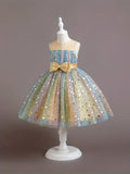 Kid Girl Tutu Sleeveless Princess Flower Bow Tulle Dance Ball Dresses