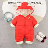 Baby Girl One-piece Down Jacket Fleece Thickened Rompers