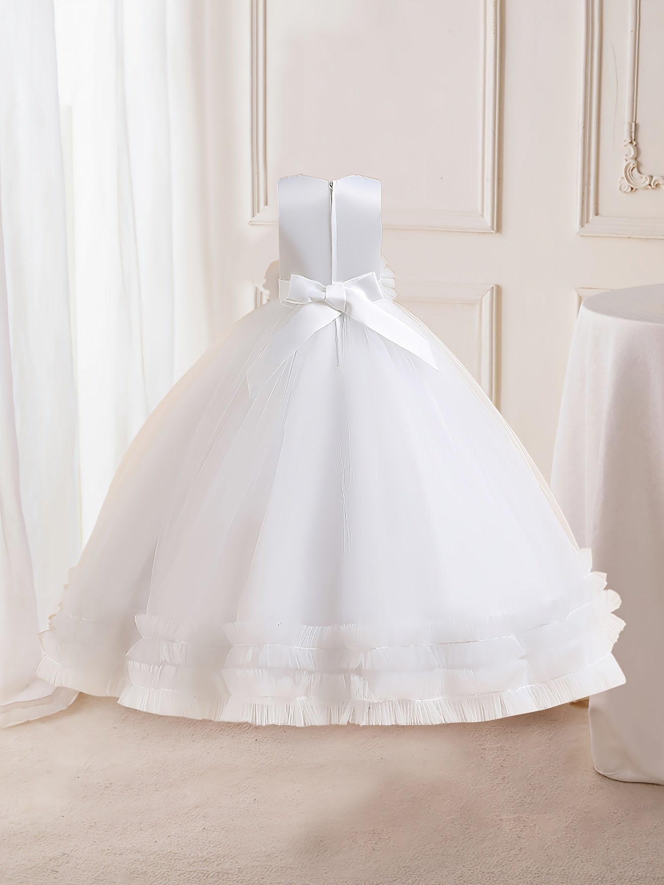 Flower Girl Formal Maxi Grace Tulle Stitching Catwalk Piano Princess Dress