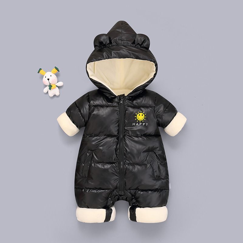 Baby Girl Winter Thickened Fleece Cotton Rompers