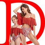 Family Matching Swimsuit Printed High-waist Bikini Parent-child Swimwear