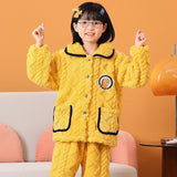 Kid Boy Girl Autumn Winter Coral Plush Warm Pajamas