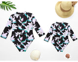 Family Matching Parent-child Mother-daughter One-piece Zipper Swimsuit