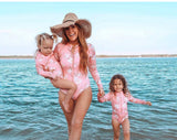 Family Matching Parent-child Mother-daughter One-piece Zipper Swimsuit