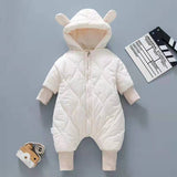 Baby Girl Down Cotton Bodysuit Autumn Winter Thickening Rompers