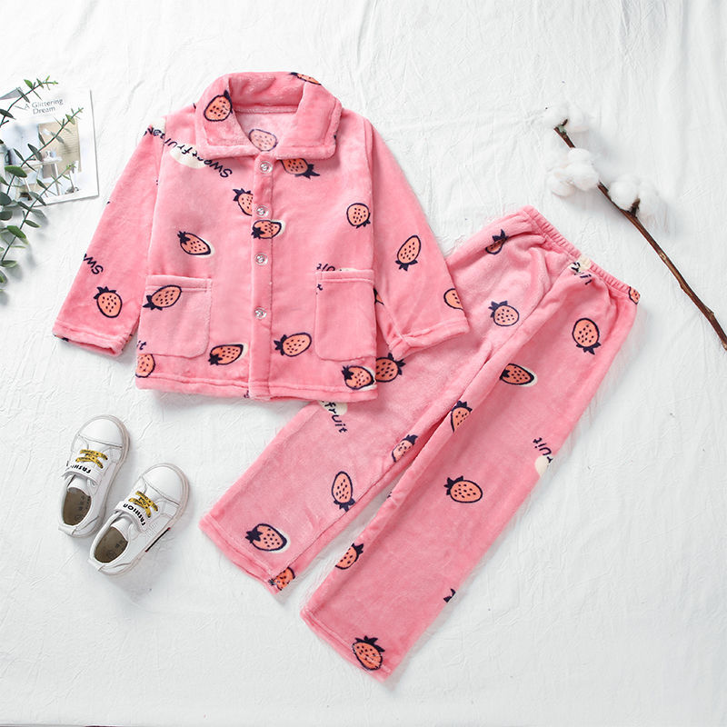 Kid Baby Girl Boy Winter Autumn Thick Loungewear Pajamas