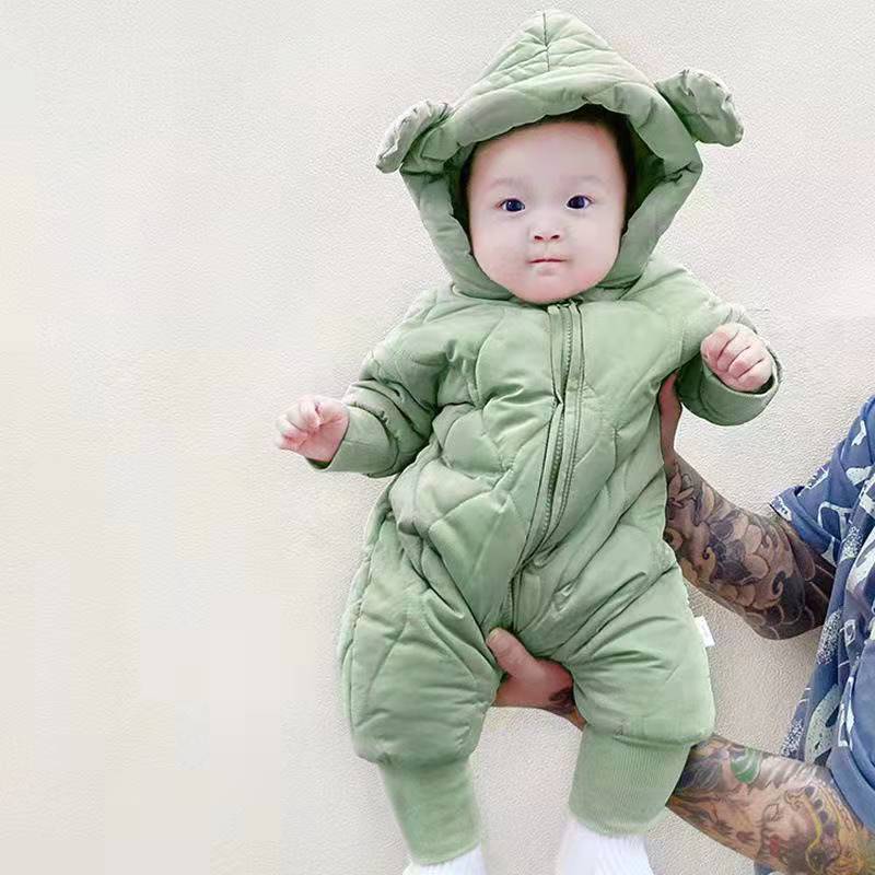Baby Girl Down Cotton Bodysuit Autumn Winter Thickening Rompers