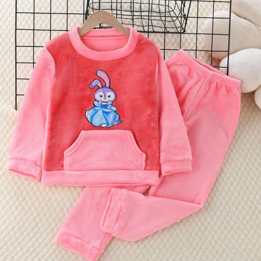 Kid Baby Boy Girl Pajamas Thickened Warm Winter Home Suits