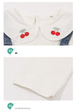 Kid Baby Girls Cherry Cowboy Suspenders Casual 2 Pcs Sets
