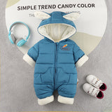 Baby Girl One-piece Down Jacket Fleece Thickened Rompers