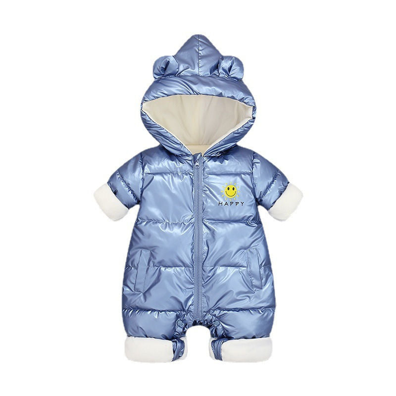 Baby Girl Winter Thickened Fleece Cotton Rompers