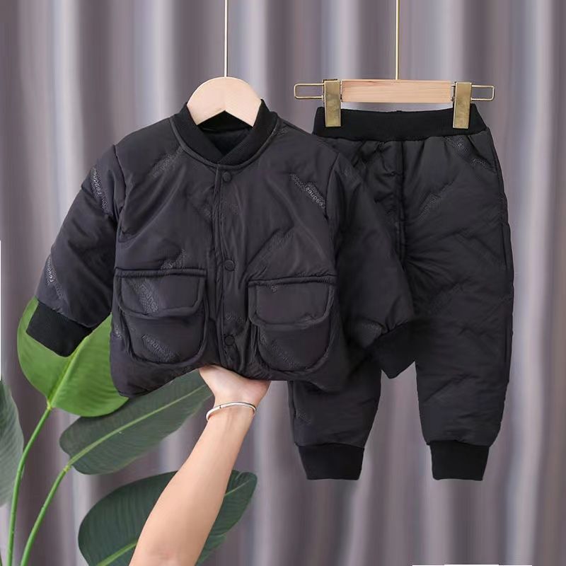 Kid Baby Girl Boy Cotton Suit Autumn Winter 2 Pcs Sets
