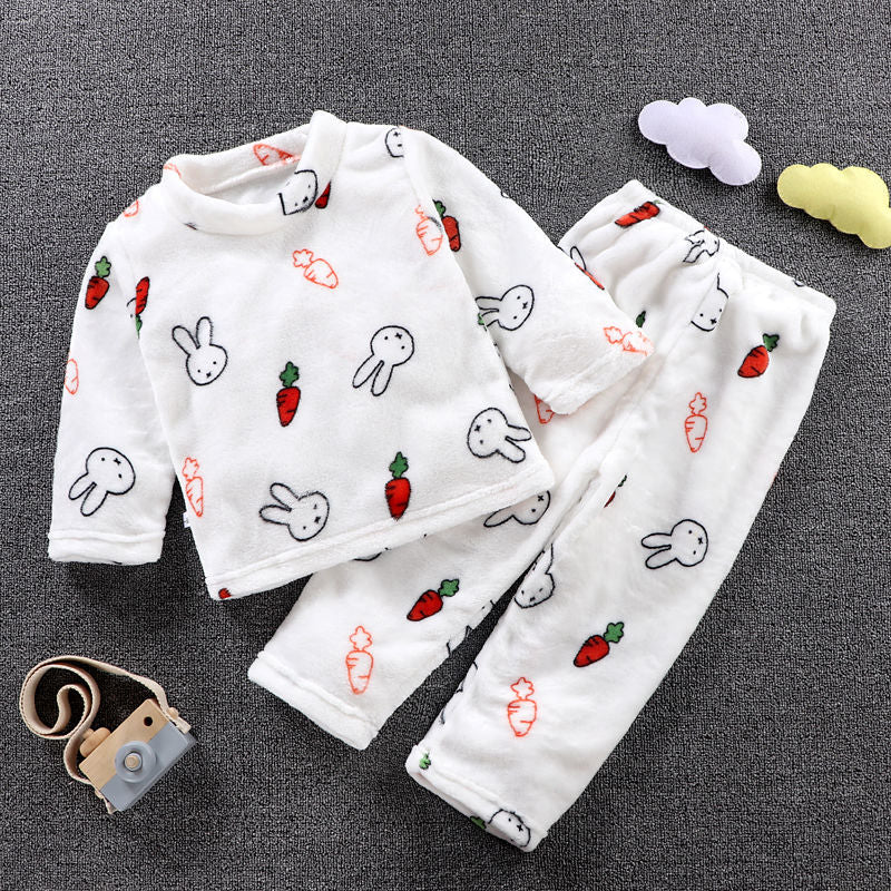 Kid Baby Boy Autumn Winter Thickened Winter Pajamas