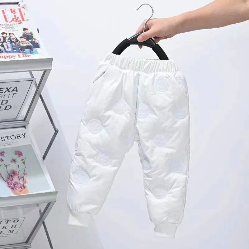 Kid Baby Girl Boy Down Winter Bright Down Thickened Pants