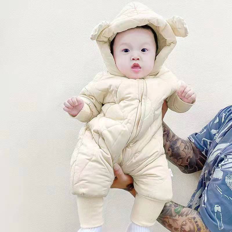 Baby Girl Down Cotton Bodysuit Autumn Winter Thickening Rompers