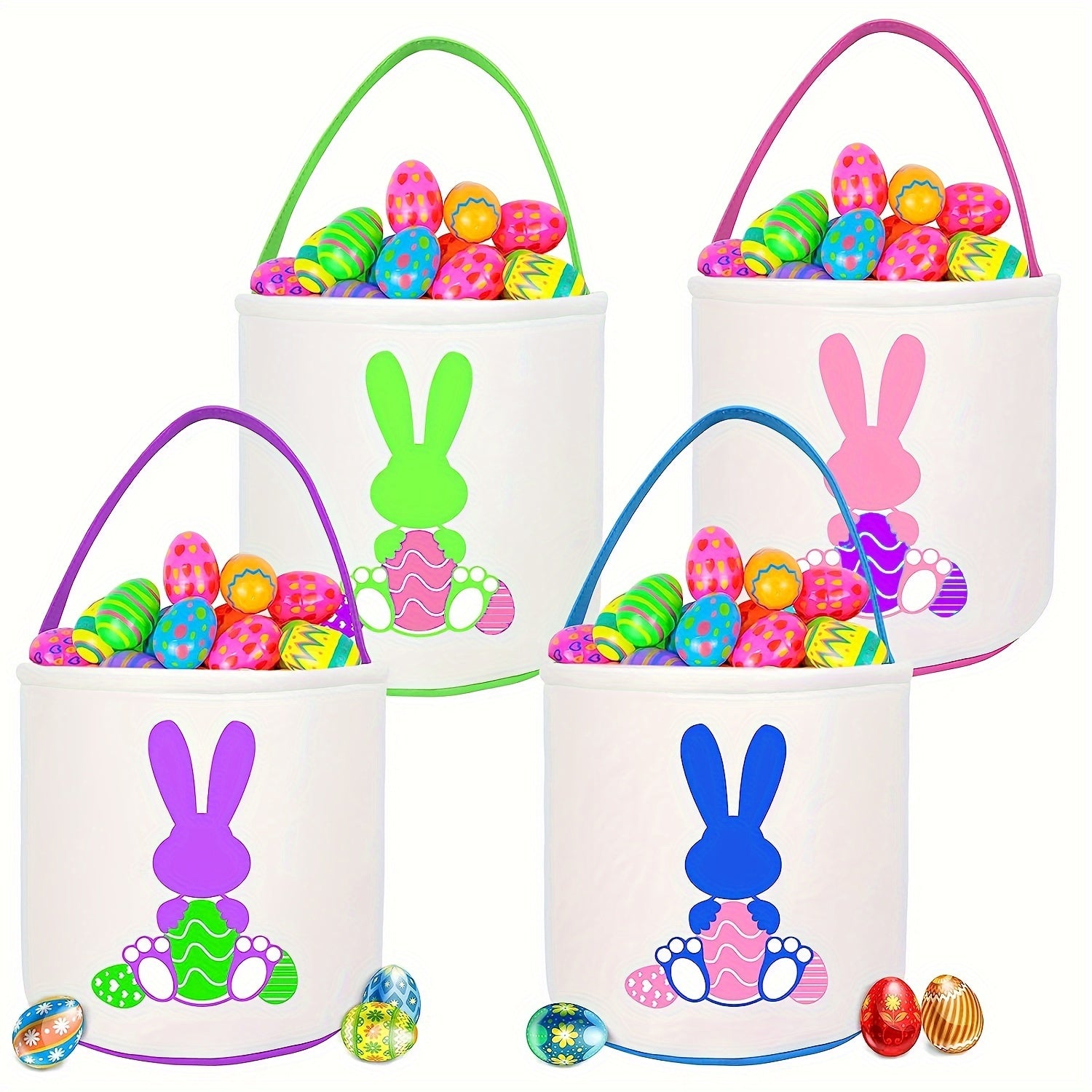 Easter Baskets Canvas Easter Bunny Bucket Easter Basket Stuffer