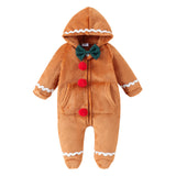 0-2T Baby Christmas Zipper Hooded Jumpsuit Romper