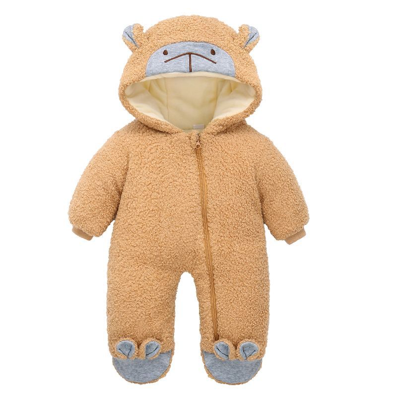 Baby Boy Girl Winter Fleece Jumpsuit Rompers