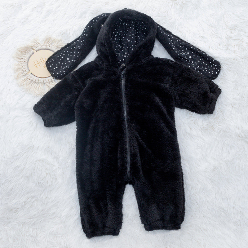 0-3T Baby Cartoon Rabbit Baby Jumpsuit Plush Thickening Romper