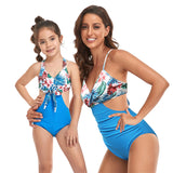 Family Matching Parent-child Midriff One Piece Swimsuit